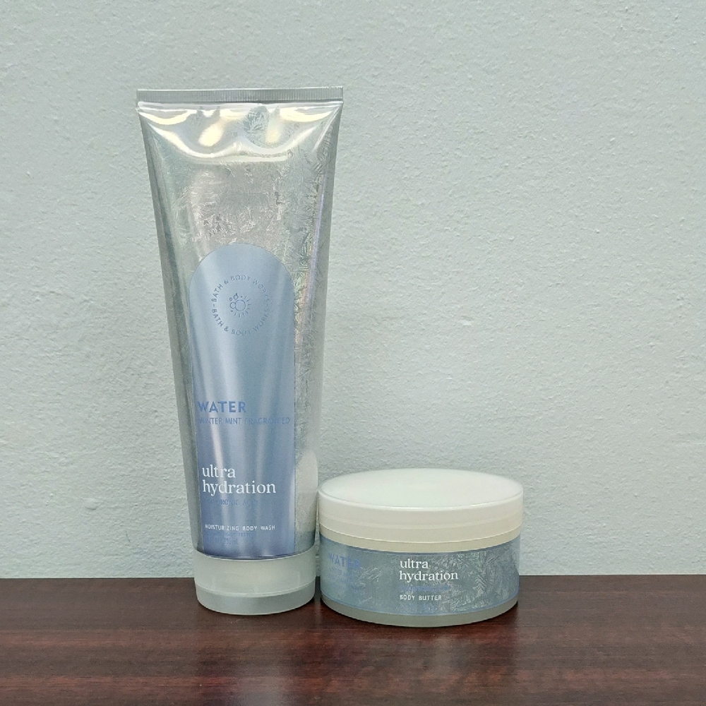 Bath & Body Works WATER - WINTER MINT Aromatherapy Body Care Bundle Set